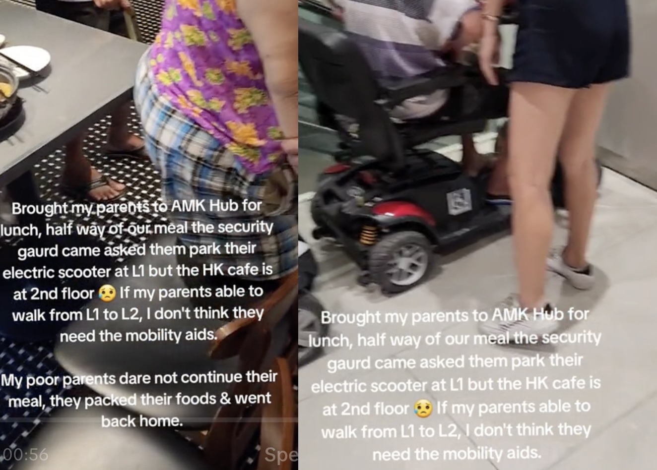 Man asks AMK Hub mall to be understanding towards elderly with PMDs instead of asking them to move it to the first floor
